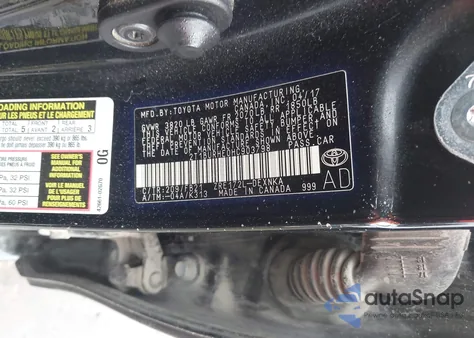 2017 Toyota Corolla Le z USA, uszkodzony, nr VIN 2T1BURHE0HC903798